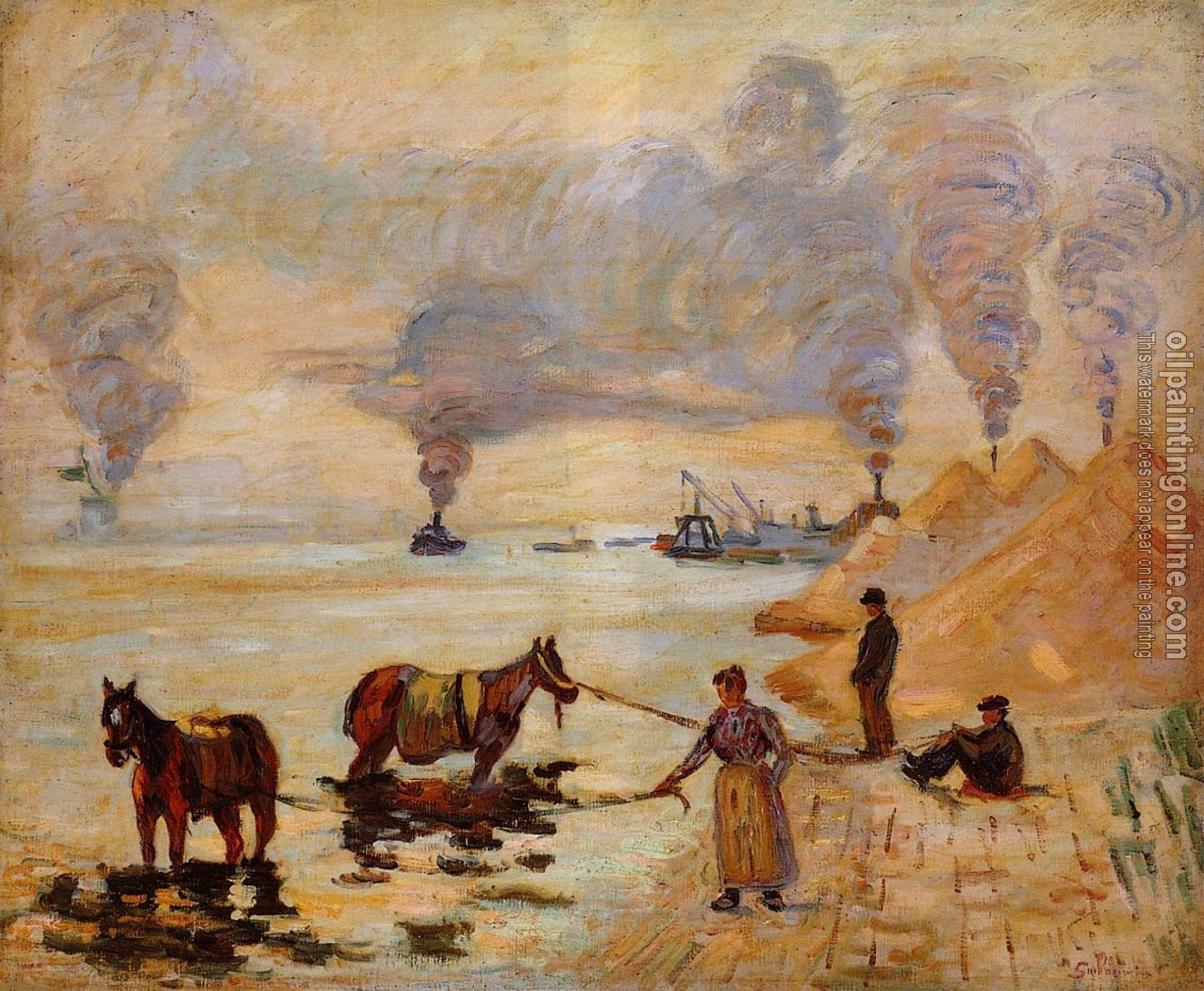 Guillaumin, Armand - Horses in the Sand at Ivry